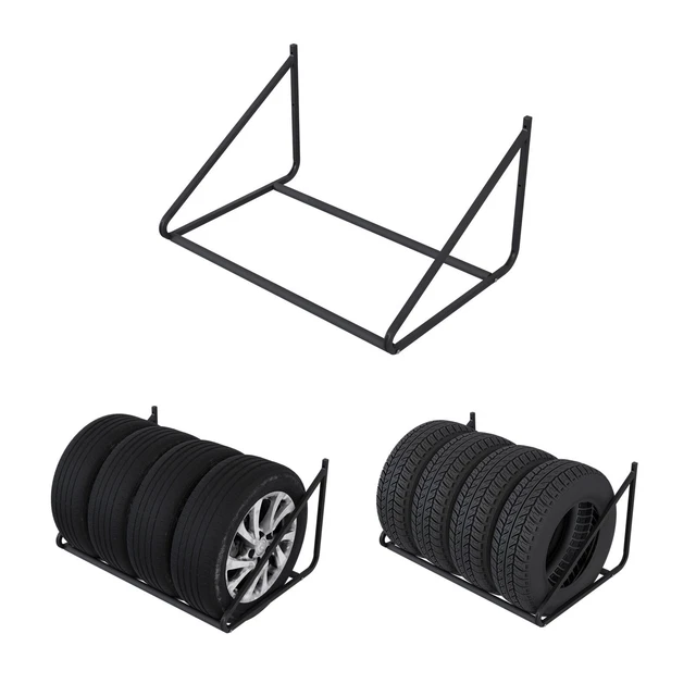 2x Reifen Wandhalterung Felgenhalter Wand silber inkl. Dübel - Preiswert & Gut, 14,59