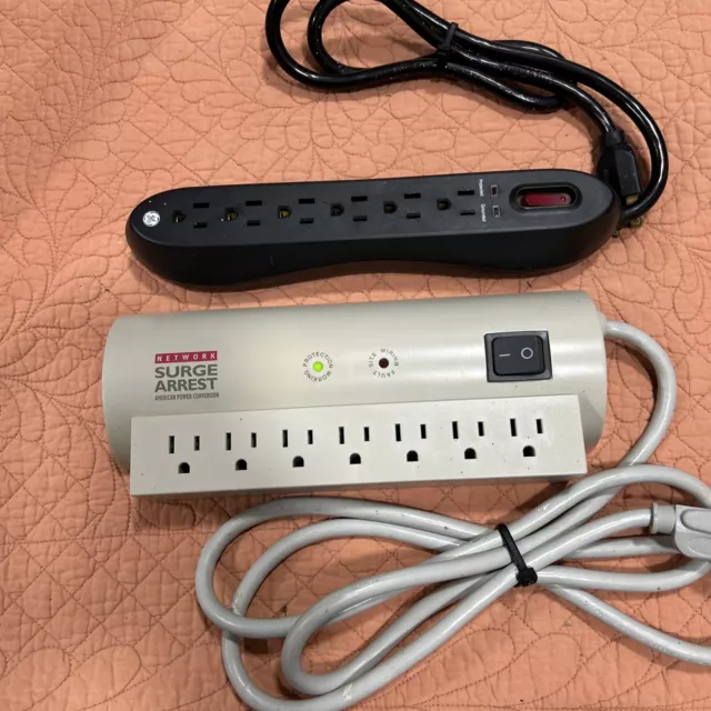 APC American Power Conversion NETWORK And a GE Surge Arrest  Protector Combo