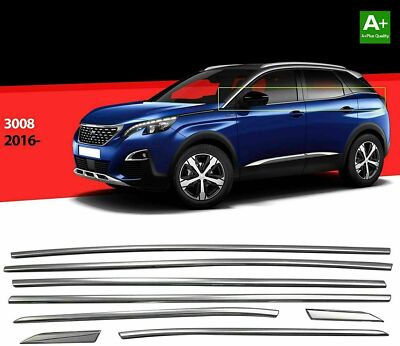 INOX 4 BAGUETTES DE PORTE INOX POLI PEUGEOT 3008 A PARTIR DE 2016+ 