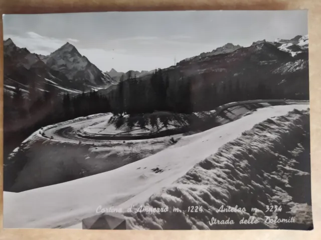 Cortina D Ampezzo (Belluno) 1956 Antelao Strada Dolomiti - Rara Foto Cartolina