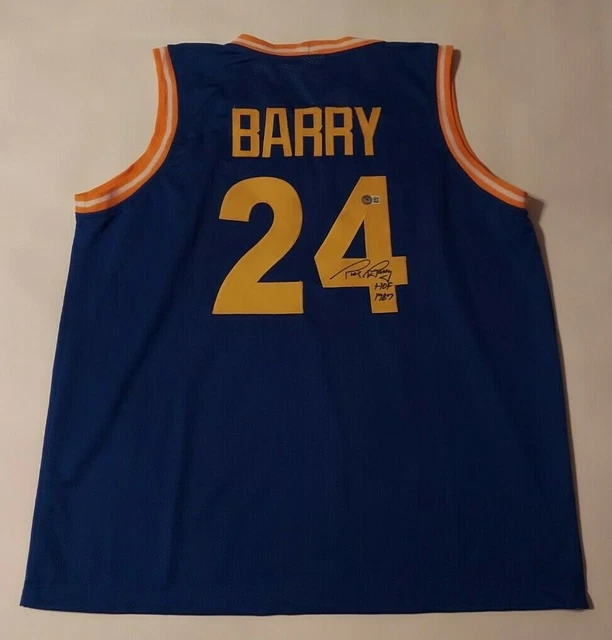 Rick Barry Autographed Custom Blue Jersey Beckett Witnessed