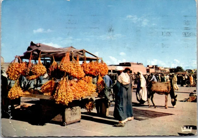 Vintage Postcard Scenes And Types Djemaa El Fna Square Marrakesh Morocco Posted