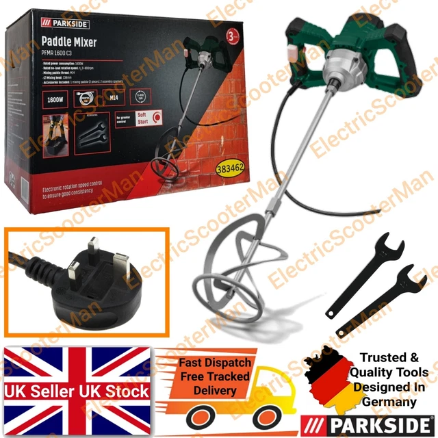 PARKSIDE 1600W MORTAR Paddle Mixer For Mixing Liquid Paint Cement