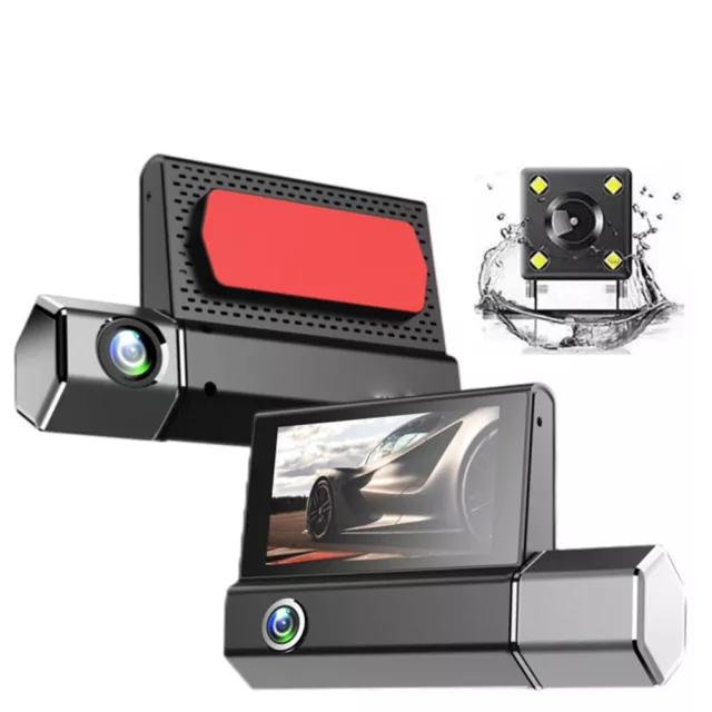 DVR Per Auto Dash Cam Anteriore E Interno e Posteriore Videocamera Triplo Lenti