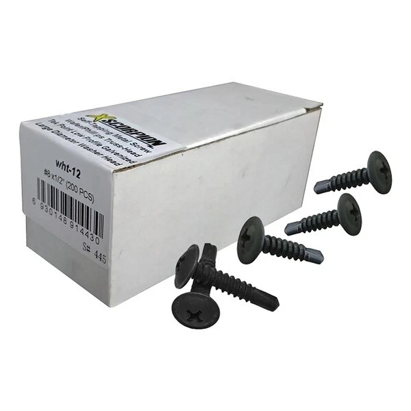Xscorpion 1/2" Wafer Head Tek Self-Tapping Philips Screws Box of 200