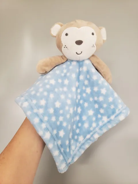 Jainco Monkey Baby Comforter Blankie Soother Blanket Blue Stars Soft Toy