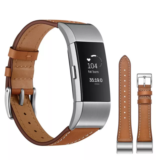 Cinturino Smart Watch in vera pelle per Fitbit Charge 2 - marrone