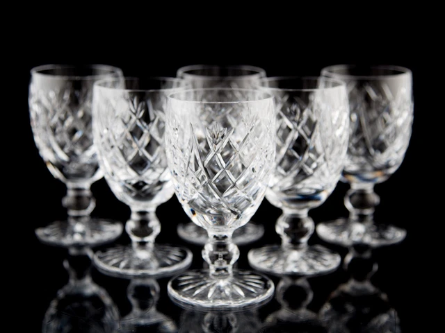 Waterford Donegal Claret Wine Glasses Set of 6 Elegant Vintage Crystal Stemware