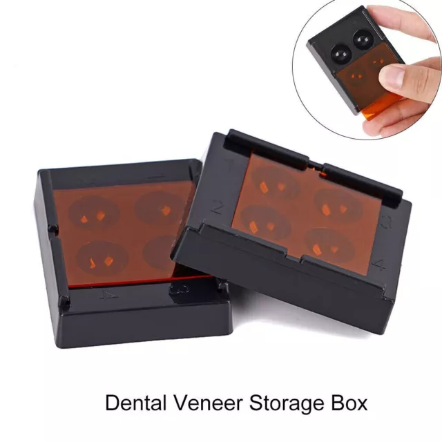 Dental Veneer Storage Box Teeth Patch Shading Light Retainer Molar Box 4 Holes