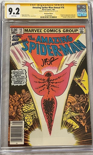 Amazing Spider-Man Annual #16 CGC 9.2 WP Newsstand Signed by John Romita jr 1982
