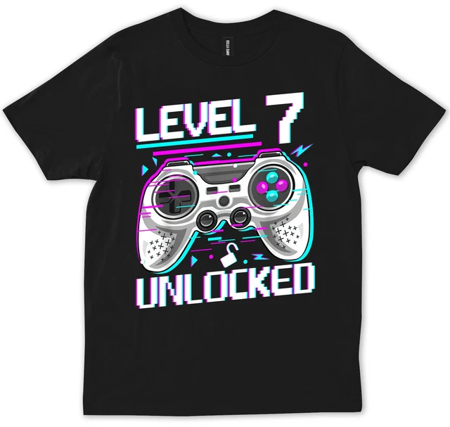 LEVEL 7 7TH Birthday Gamer Boy Video Game 7 Year Old Retro Funny Gift T