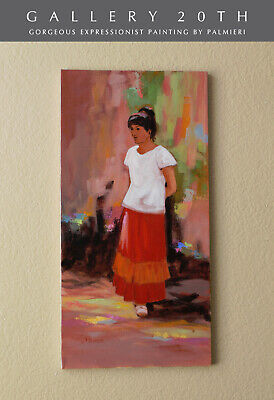 Wow! Rare! S Palmieri Original Oil Navajo Girl Painting! Art Wall Designer Decor