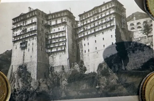 1941 Griechenland Blick auf orthodoxe Mönchs Mount Athos Foto