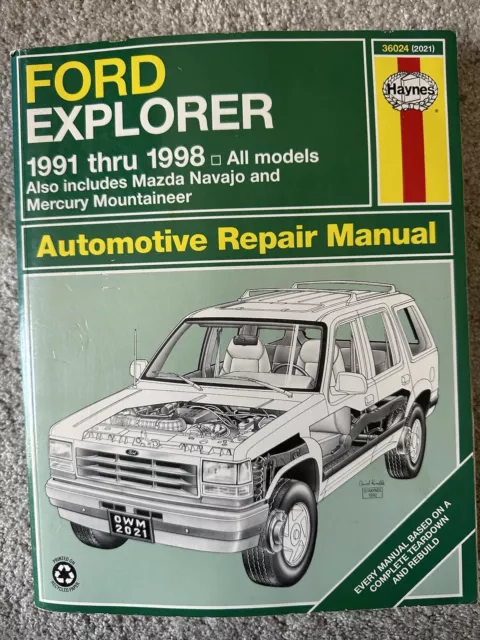 Haynes Ford Explorer 1991-1998 All Models Mazda Repair Manual #2021 (36024)