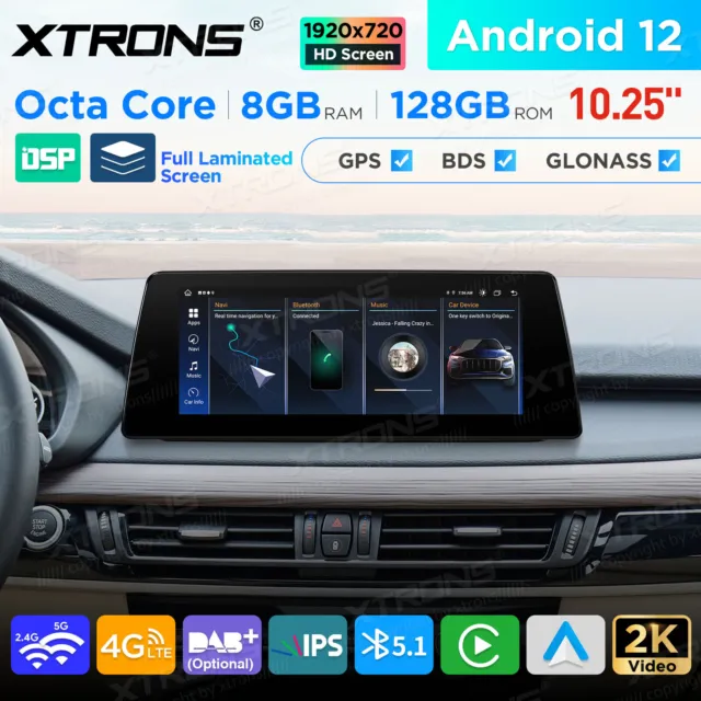 Car Play Android 12 8-Core 128G Car Stereo GPS For BMW X5 F15 X6 F16 NBT 2014-17