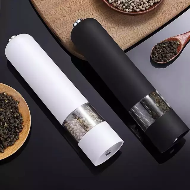 Electric Salt & Pepper Grinder Set Shaker Adjustable Mills Coarse Auto)