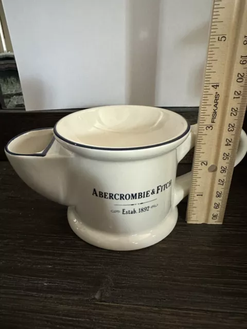 Abercrombie & Fitch Prinknash Pottery Shaving Mug Made In England Blue Stripe 2