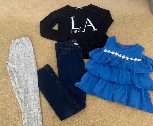 Girls Clothes Bundle Next Jeans Zara Leggings Boden Blue Top Age 11-12 148-152cm