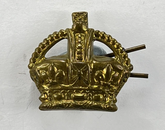 WW1 BRITISH ARMY Rank Crown Badge 30 x 27 mm east west lugs 13.12