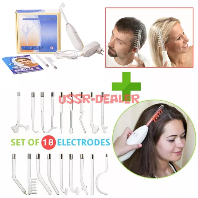 High Frequency Skin Care Unit Violet Ray Wand Korona 110V Usa/Ca +18 Electrodes