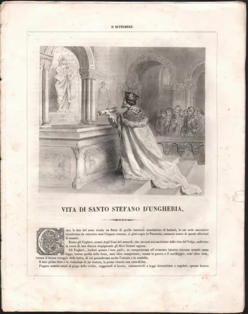 Vita Di Santo Stefano d'Ungheria-Autore Drioux-1863-Illustrato