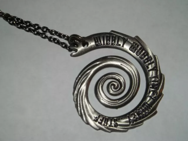 Doctor Who silver-colored spiral necklace Wibbly Wobbly Timey Wimey...Stuff