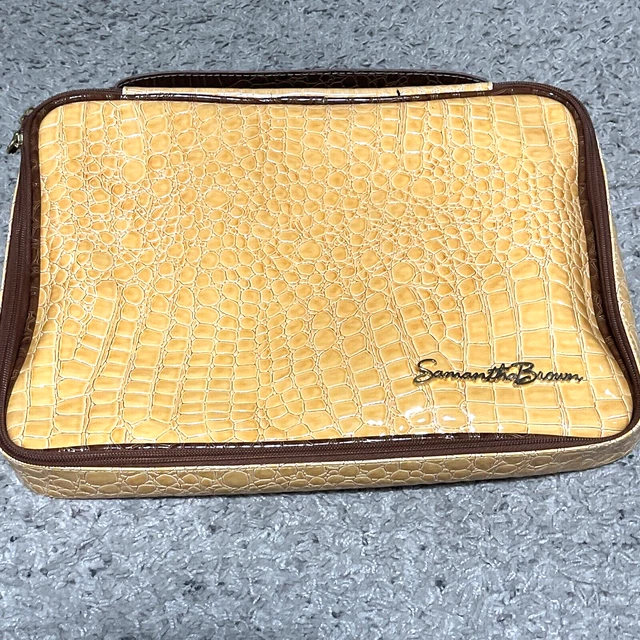 VTG Samantha Black Croc Makeup Travel Toiletry Bag Packing Cube Organizer
