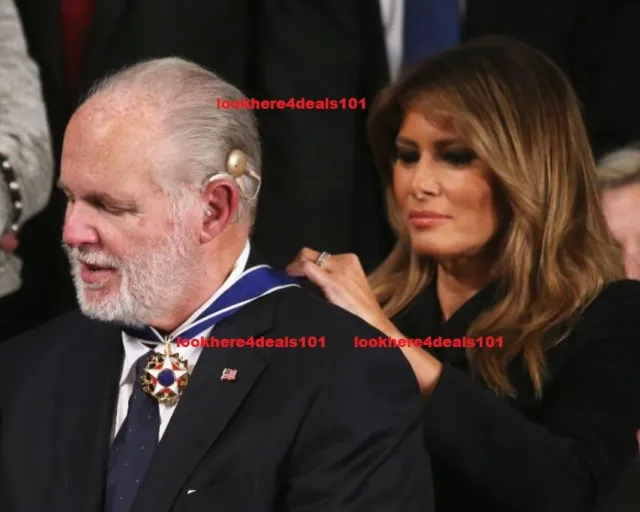 RUSH LIMBAUGH Photo 4x6 Presidential Medal of Freedom 2020 Melania Trump USA