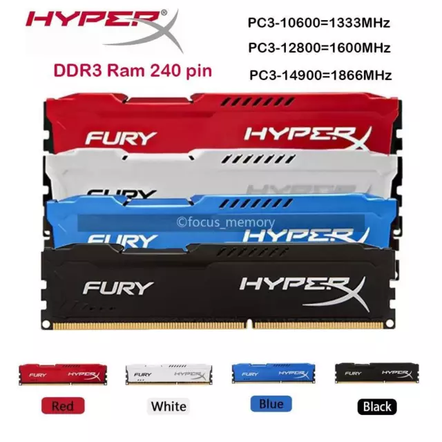 HyperX FURY DDR3 8 GB 16GB Gaming Speicher 1333 1600 1866 MHz 240Pin für Desktop