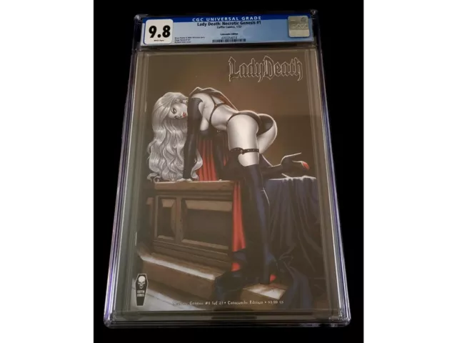 Lady Death Necrotic Genesis #1 Catacombs Ed 2023 Cgc 9.8 Coffin Brian Pulido