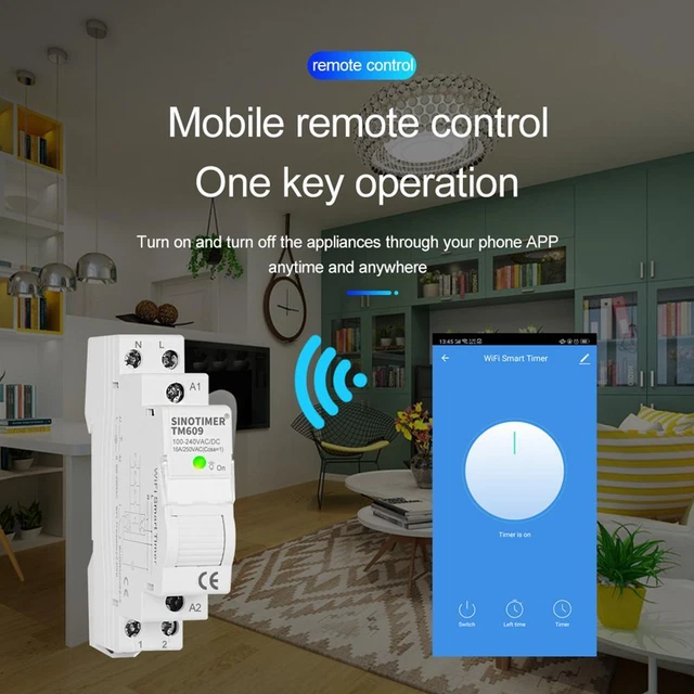 TM609 Timer WiFi 100-240 V interruttore timer ferroviario funziona con Tuya APP/APPsmart Life