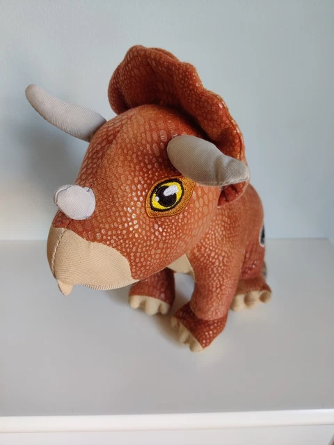 JURASSIC WORLD TRICERATOPS Dinosaur Soft Toy Plush *Very Good Condition ...