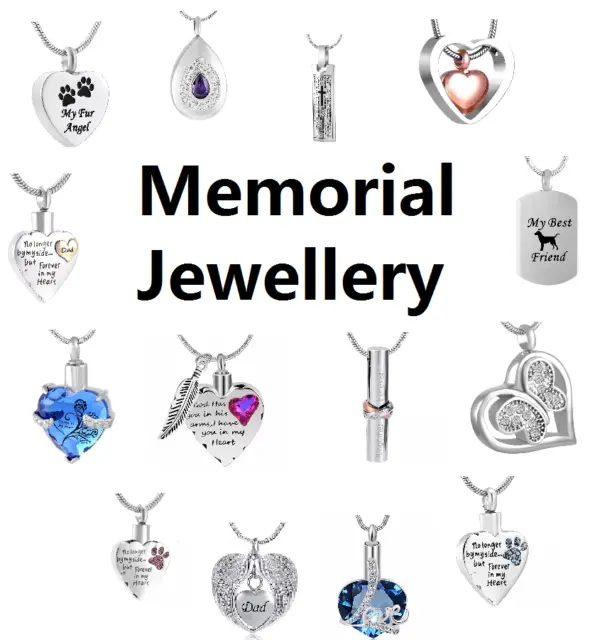 Cremation Jewellery Ashes Pendant Necklace Locket Urn Keepsake Memorial - UK