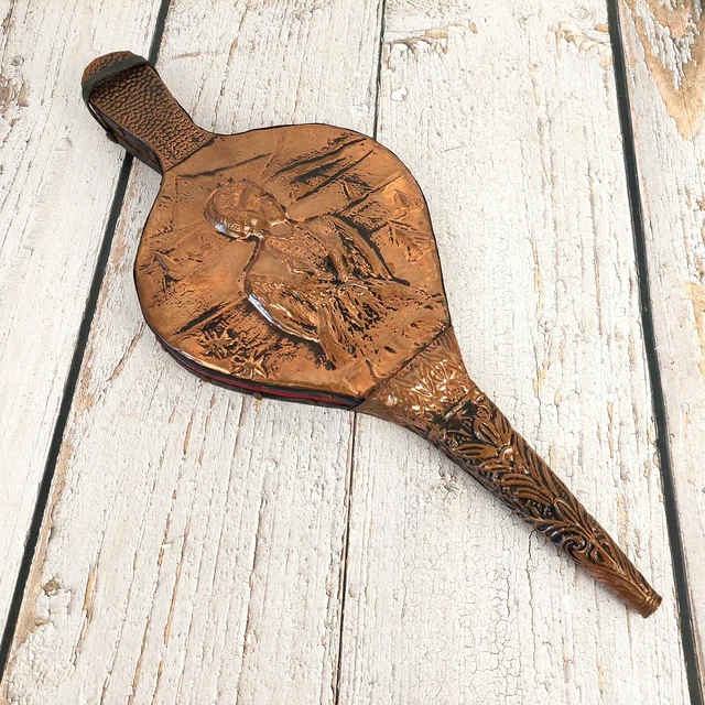 Soufflet de Cheminée Vintage en Bois Soufflet de Cheminée Intérieur Soufflet de Feu en Bois Soufflet de Bois 30.5*12.5cm pour Barbecue Soufflet Feu Pique-Nique Extérieur