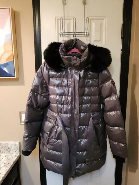 Ugg Valerie Belted Down Coat Puffer XL Dark Gray