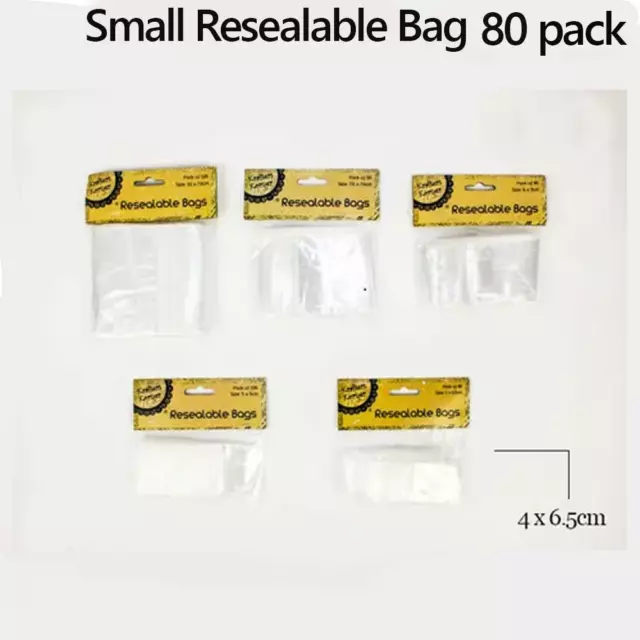 80Pcs x Resealable Clear Plastic Bag Self Seal Seal Cello Cellophane Bag 4x6.5cm