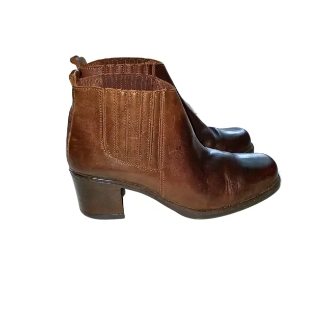 Vintage Navid O Nadia Women's Brown Leather Ankle Boots Booties Size 8