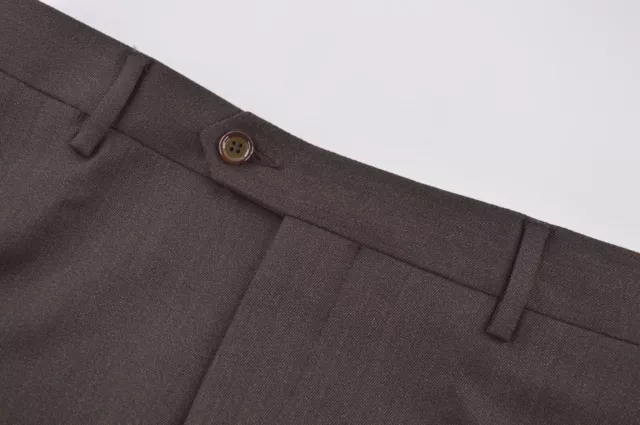 Sartore NWOT Dress Pants Size 34 In Solid Brown Twill Wool