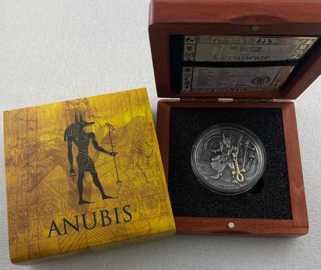 2019 $5 Niue Gods of Anger ANUBIS 2oz 999 Antiqued Silver High Relief - RARE -