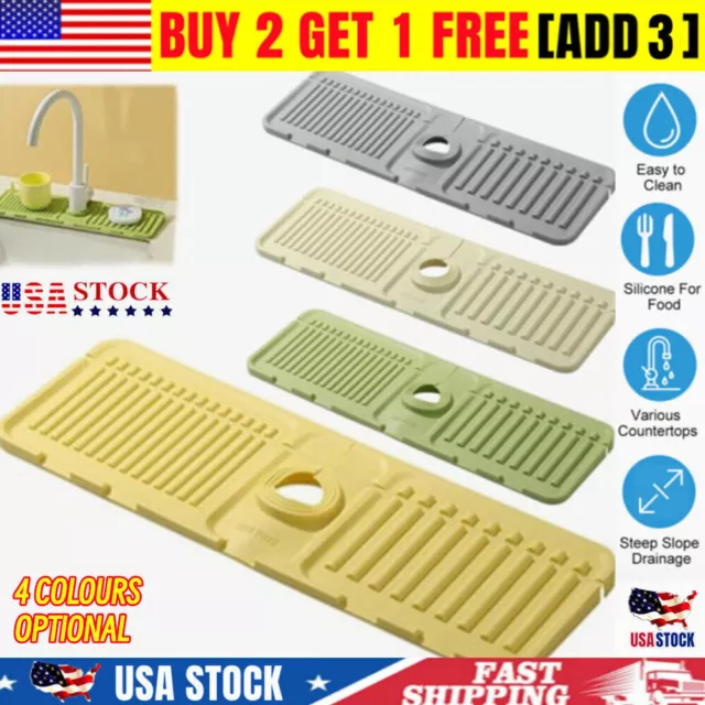 Tidy Splash Faucet Guard Draining Mat, Silicone Draining Mat for Kitchen Sink US