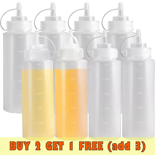 Squeeze Sauce Bottle Dispenser Mayo Ketchup Mustard BBQ Condiment 250/350/800ML