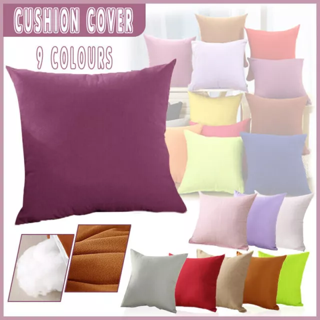 Multicoloured Plain Solid Colour Cushion Cover Covers Decorative Pillow Case AU