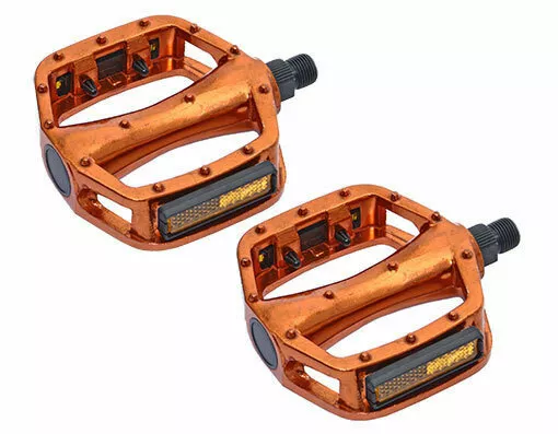 New! Absolute 505 Bicycle Alloy Pedals In Orange Compatible With 9/16 Crank