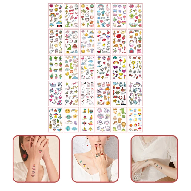 Pegatinas para tatuajes pegatinas corporales pegatinas extraíbles calcomanías para tatuajes de dibujos animados PVC