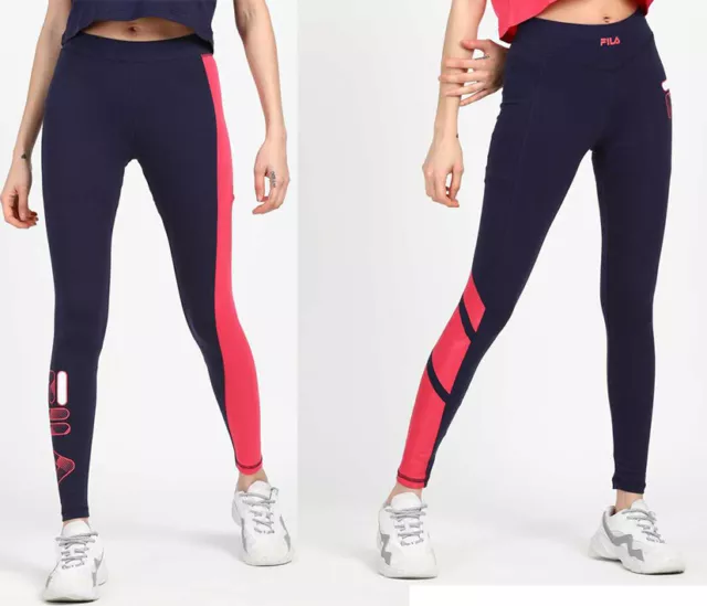 Maglietta Fila Donna Ragazze Cotone Stretch Slim Logo Palestra Leggings Sportivi Jogger