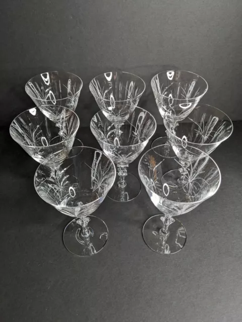 (8) Tiffin-Franciscan Pine Trio Water Goblet Glass READ Description