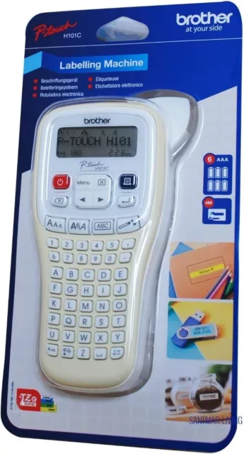 Brother Hand Held Label Maker Labelling Print Machine + Tape + Batteries H101C