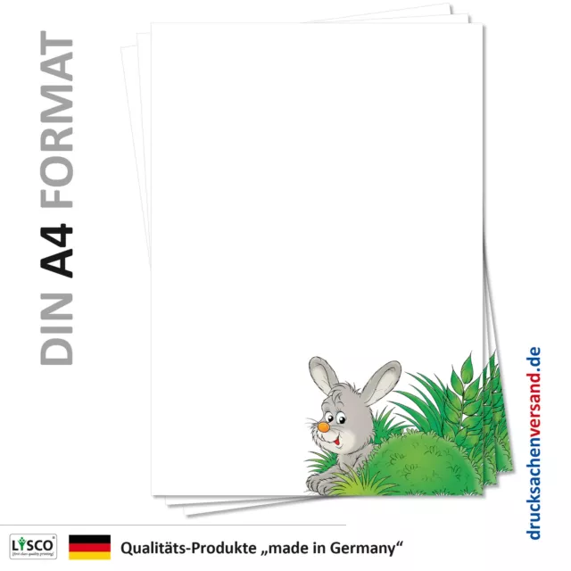 25 Blatt Motivpapier-5110 DIN A4 Briefpapier Ostern Osterhase Wiese grünes Gras