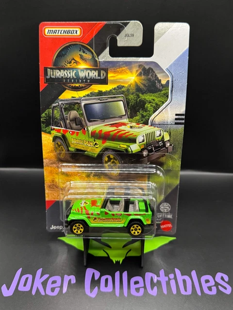 MATCHBOX 2025 JURASSIC World Rebirth Jurassic Park Jeep Wrangler 18 