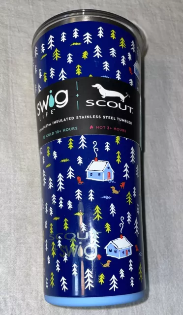 NEW Swig Life 22 Oz Tumbler Cozy Cabin Insulated Stainless Steel Christmas Scout